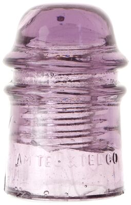 CD 121 AM.TEL.& TEL.CO., Purple w/ Milk Swirls; veils of milk throughout the insulator!