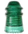 CD 106 HEMINGRAY, Deep Fizzy Tealy Green; early prism-style embossing in a desirable color!