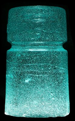 CD 123 E.C.& M.CO., Fizzy Aqua; "B" mold with unusual translucent fizzy glass!