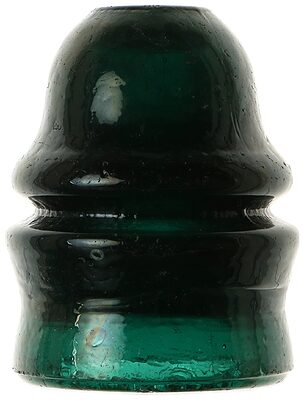 CD 729 {Unembossed}, Dark Teal Green; The deep color still passes light in this less common shape!