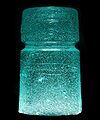 CD 123 E.C.& M.CO., Fizzy Aqua; "B" mold with unusual translucent fizzy glass!