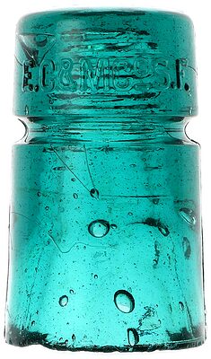 CD 123 E.C.& M.CO., Deep Blue Aqua; Classic western glass!