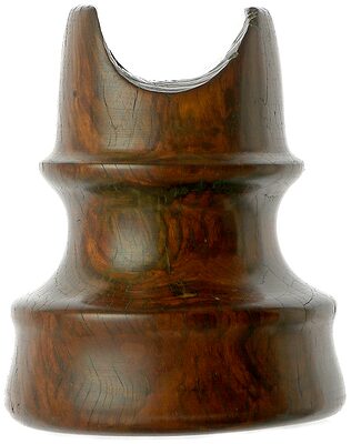 San Francisco Wooden Trolley Insulator, Mottled Brown; Great grain pattern!