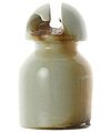 U-2017 {Unmarked} {England/Spain}, White w/ Iron Patina; Unusual no-tie insulator!