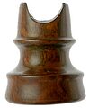 San Francisco Wooden Trolley Insulator, Mottled Brown; Great grain pattern!