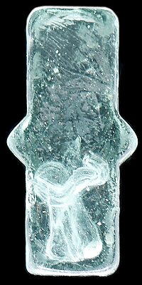 CD 1006 {No embossing} {Cap only}, Ice Green w/ Milk Swirl; Super-rare cap for a CD 1006 block!