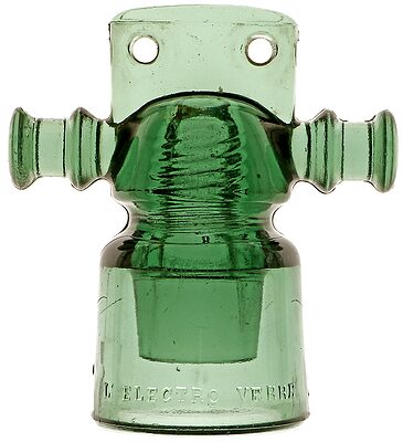 CD 688.1 L'ELECTRO VERRE {France}, Green; Unusual "Robot" style combines the fuse and T-bar!