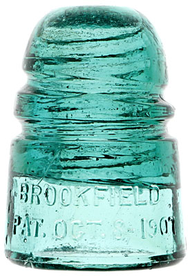 CD 110 BROOKFIELD, Aqua; A great example of the uncommon "Baby Spiral Groove!"