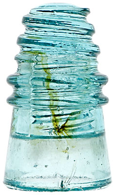 CD 110.5 NATIONAL INSULATOR CO., Light Aqua w/ Amber Streaks; Small "Corkscrew" with big character!