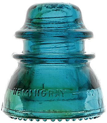 CD 154 HEMINGRAY, Hemingray Blue/Green Two Tone; Unusual division of color!