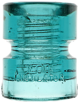 CD 185 MINE INSULATOR, Aqua; Nice color density and condition for this Hemingray product!