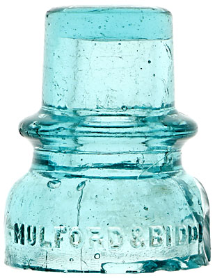 CD 735 MULFORD & BIDDLE, Light Aqua; Small threadless "Pilgrim Hat!"