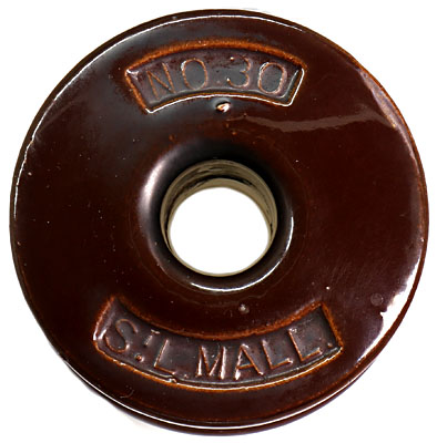 {Porcelain Spool} ST.L.MALL., Chocolate Brown; Less common than their glass counterparts!