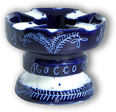 "Victor" After Hours Ashtray, Cobalt Blue and White; Stunning visual presence!