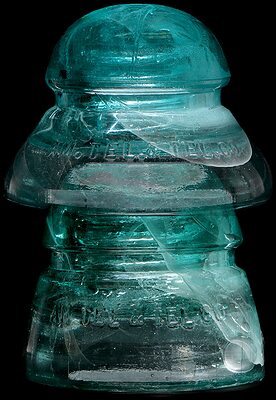 CD 190/191 AM.TEL.& TEL.CO., Blue Aqua w/ Milk Swirls; A Hemingray product!