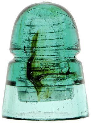 CD 145 H.G.CO., Aqua w/ Amber Swan; Impressive amber!