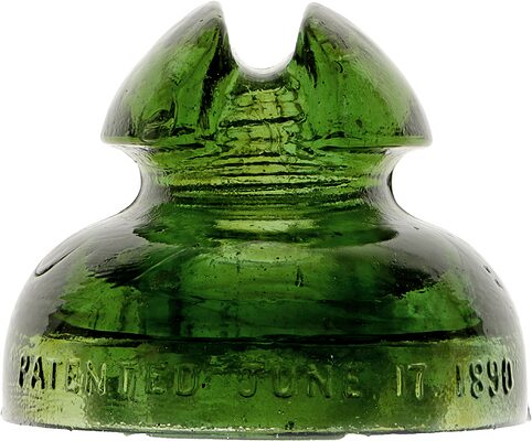 CD 292 PATENT JUNE 17 1890, Yellow Green w/ Amber Swirls; Amber swirls intensify the color!