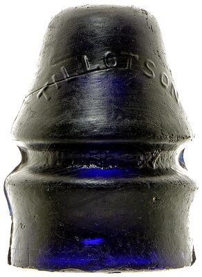 CD 731 TILLOTSON & CO., Cobalt Blue Blackglass; Stunning color!