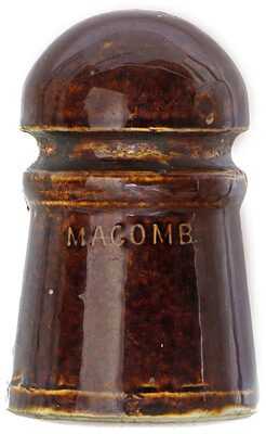 U-42 MACOMB, Mottled Brown; Early porcelain!