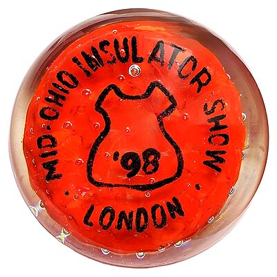 1998 Mid-Ohio Paperweight, Clear w/ Red Bottom; Neat memories!