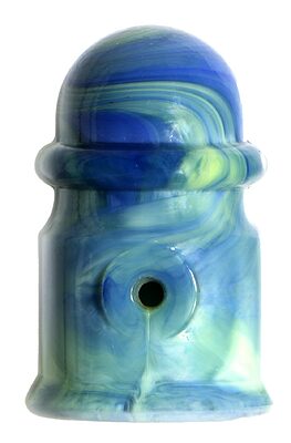 Car Ashtray, Blue w/ Cream Yellow Swirls; Well, it kind of looks like an insulator!