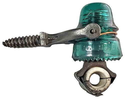 Holmes Tree Bracket w/ CD 160 BROOKFIELD Insulator, Metal and Glass; Super piece of history!