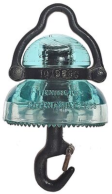 Streetlight Bracket w/ CD 280 HEMINGRAY Insulator, Metal and Glass; Outstanding example!
