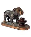View lot 163 ILLINOIS ELECTRIC PORCELAIN COMPANY Bulldog Paperweight, Bronze w/ Felt Bottom; Scarce Go-With!
