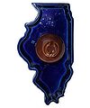 View lot 164 Macomb Ashtray w/ Insulator, Cobalt Blue w/ Brown Insulator; Great Go-With!