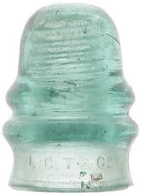 CD 131.4 L.G.T.& CO., Light Aqua; Early threaded glass