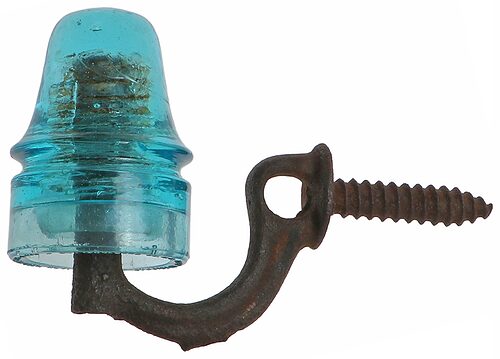 CD 160.7 AM.INSULATOR CO., Bracket w/ Light Blue Insulator; Neat bracket