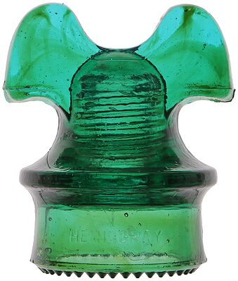 CD 257 HEMINGRAY, Green w/ Amber Swirls; Nice swirled Mickey