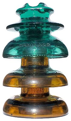 CD 248/311/311 HEMINGRAY, Aqua w/ Amber Sleeves; "Bucket List" piece