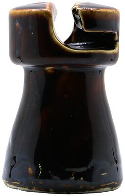 U-186 "Purkey Patent", Mottled Dark Brown; Neat no-tie porcelain