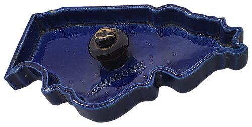 Ashtray: Macomb w/ Insulator, Cobalt Blue w/ Brown Insulator; Neat "doodad holder" or "ashtray"