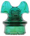 CD 257 HEMINGRAY, Aqua/Green w/ Amber Swirls; Different color variant