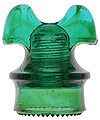 CD 257 HEMINGRAY, Green w/ Amber Swirls; Nice swirled Mickey