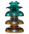 CD 248/311/311 HEMINGRAY, Aqua w/ Amber Sleeves; "Bucket List" piece