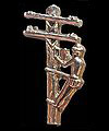 Tie-tack w/ Lineman on Pole, Silver-colored; Stunningly detailed tie-tack