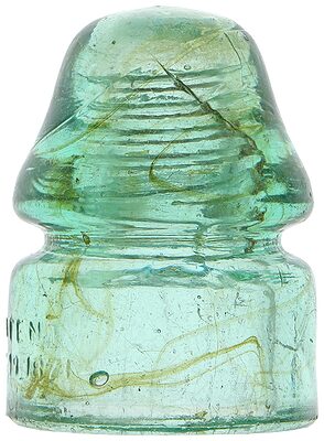 CD 133.1 DEC. 19, 1871, Light Green Aqua w/ Amber Swirls; Unique amber swirls!