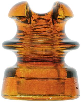 CD 216 HEMINGRAY, Flashed Red Amber; Hard-to-find color and odd "MLOB" mold!
