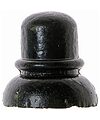 CD 740 {Unembossed} {Canada}, Olive Green Blackglass; "Side wire groove Pilgrim Hat" style